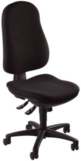 Bürodrehstuhl Support SY ohne Armlehnen - schwarz, Sicherheitsdoppelrollen für alle Böden, 1 St.
