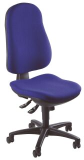 Bürodrehstuhl Support SY ohne Armlehnen - royalblau, Sicherheitsdoppelrollen für alle Böden, 1 St.