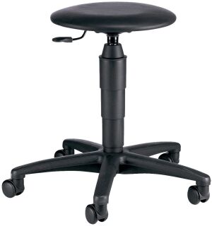 Drehhocker Tec 60 - schwarz, Sicherheitsdoppelrollen für alle Böden, 1 St.