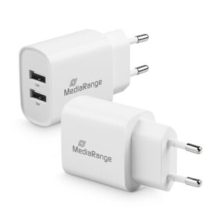 Ladegerät Steckdose 2x USB-A weiß, 1 St.