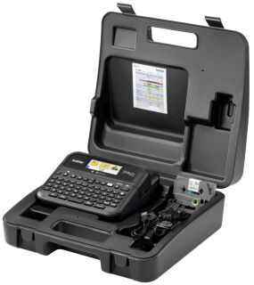 Beschriftungsgerät P-touch D610BT - Farbdisplay und USB-/Bluetooth-Schnittstelle, Hartschalenkoffer, schwarz, 1 St.