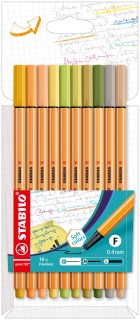 Fineliner - point 88 - 10er Pack - mit 10 verschiedenen Farben , 1 St.