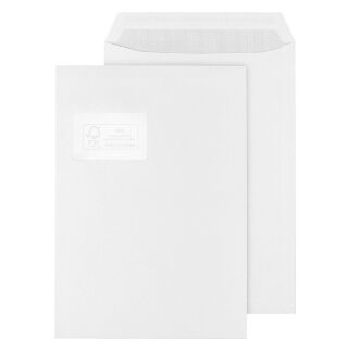 Versandtasche - C4, weiß, haftklebend, Innendruck, 100 g/qm, 250 Stück, 1 St.
