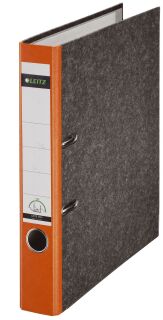 1050 Ordner Pappe A4 Wolkenmarmor, 52 mm, orange, 1 St.
