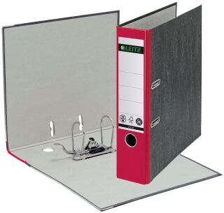 1080 Ordner Pappe A4 Wolkenmarmor, 80 mm, rot, 1 St.