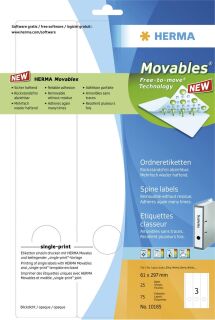 10185 Ordneretiketten A4 weiß 61x297 mm Movables/ablösbar, 75 Stück, 1 St.