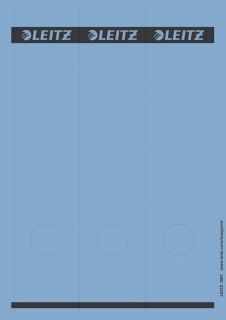 1687 PC-beschriftbare Rückenschilder - Papier, lang/breit, 75 Stück, blau, 1 St.