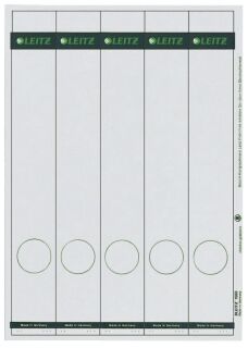 1688 PC-beschriftbare Rückenschilder - Papier, lang/schmal, 125 Stück, grau, 1 St.