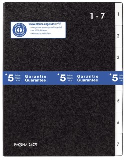 Pultordner Taben 1-7 - 7 Fächer, Hartpappe, schwarz, 1 St.