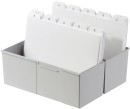 Karteibox DIN A6 quer - für 400 Karten mit Stahlscharnier, lichtgrau, 1 St.