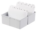 Karteibox DIN A7 quer - für 300 Karten mit Stahlscharnier, grau, 1 St.