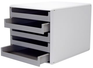 Schubladenbox - A4, 5 offene Schubladen, hellgrau/dunkel, 1 St.