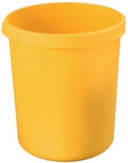 Papierkorb KLASSIK - 30 Liter, rund, 2 Griffmulden, extra stabil, gelb, 1 St.