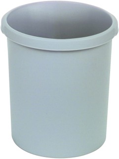 Papierkorb KLASSIK - 30 Liter, rund, 2 Griffmulden, extra stabil, lichtgrau, 1 St.