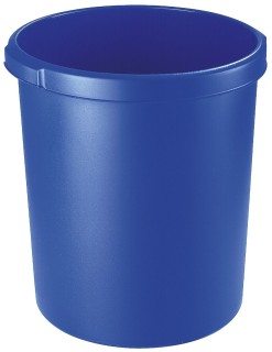 Papierkorb KLASSIK - 30 Liter, rund, 2 Griffmulden, extra stabil, blau, 1 St.
