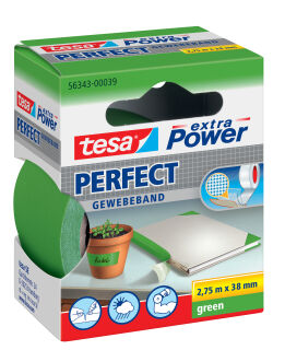 Gewebeklebeband extra Power Perfect - 2,75 m x 38 mm, grün, 1 St.