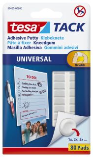 Tack® Klebeknete - 80 Stück, 50g, ablösbar, weiß, 1 St.