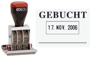 Datum-Plattenstempel - GEBUCHT + 4 mm Datum, 1 St.