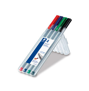 Feinschreiber triplus® - 0,3 mm, Aufstellbox, 4 Farben, 1 St.