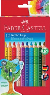 Buntstift Jumbo GRIP - 12 Farben sortiert und Spitzer, Kartonetui, 1 St.