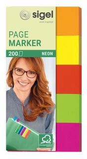 Page Marker Neon - 50 x 20 mm, sortiert, 5x 40 Streifen, 1 St.