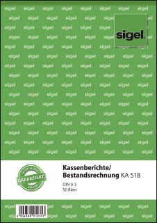 Kassenberichte/Bestandsrechnung - A5, 50 Blatt, 1 St.