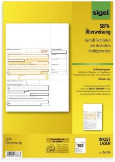 PC-SEPA-Überweisung, Gültig für alle Banken und Sparkassen, 100 Stück, 1 St.