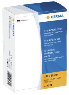 4321 Frankier-Etiketten - doppelt, 140x50 mm, 500 Stück, 1 St.