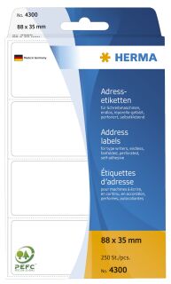 4300 Adress-Etiketten - 88 x 35 mm, selbstklebend, 250 Stück, 1 St.