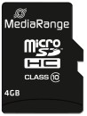 Micro SDHC Speicherkarte 4GB Klasse 10 mit SD-Karten Adapter, 1 St.