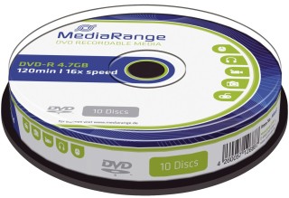 DVD-R - 4.7GB/120Min, 16-fach/Spindel, Packung mit 10 Stück, 1 St.