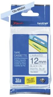 TZe-MQ531 Schriftbandkassette - laminiert, 12 mm x 4 m, schwarz auf pastell blau, 1 St.