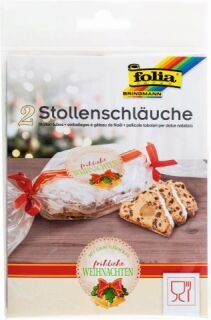 Stollenschlauch "Frohes Fest" - 25 x 64 cm, mit Druck, 2 Stück, 1 St.