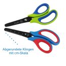 Bastelschere - 13 cm, rund, grün/blau, 1 St.