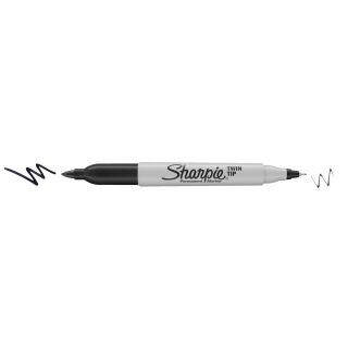 Permanentmarker Twin Tip - 1 + 0,5 mm, schwarz, 1 St.