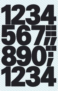 3781 Zahlen-Etiketten - 0-9, 25 mm, schwarz, selbstklebend, wetterfest, 28 Etiketten, 1 St.