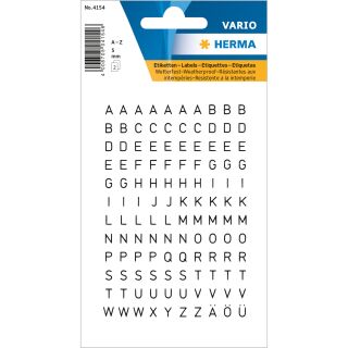 4154 Buchstaben-Etiketten - A-Z, 5 mm, wetterfest, schwarz, 1 St.
