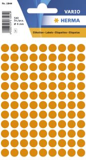 1844 Vielzwecketiketten - orange, Ø 8 mm, matt, 540 Stück, 1 St.