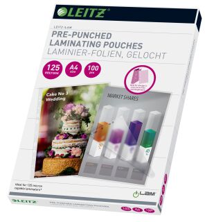 33878 Folientasche 125 Micron für A4 mit Lochung 100 Stück, 1 St.