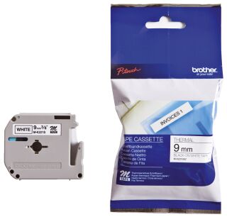 M-Schriftbandkassetten - unlaminiert, 9 mm x 4 m, schwarz auf weiß, 1 St.