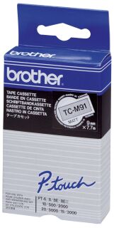 TC-M91 Schriftbandkassetten - laminiert, 9 mm x 7,7 m, schwarz auf farblos matt, 1 St.