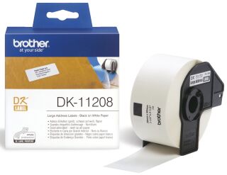 DK-Einzeletiketten Papier -Adress-Etiketten, 38x90 mm, 400 Stück, schwarz auf weiß, 1 St.