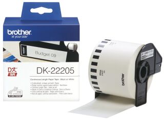 DK-Endlosetiketten Papier - 62 mm x 30,48 m, schwarz auf weiß, 1 St.
