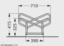 Bügelparker 2156 für zweiseitige Radeinstellung, Feuerverzinkter Stahl, 6 Einstellplätze (3 pro Seite)