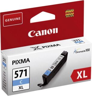 Original Canon Tintenpatrone cyan High-Capacity (0332C001,0332C001AA,332C001,332C001AA,CLI-571CXL,CLI-571XLC), 1 St.