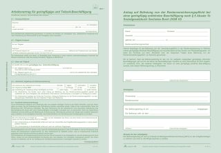 Arbeitsvertrag geringfügig Beschäftigte - SD, 2x2 Blatt + Zusatzblatt, DIN A4, 1 St.