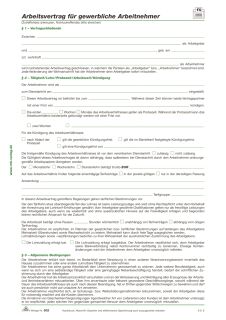 Arbeitsvertrag für gewerbliche Arbeitnehmer, 2 Seiten, DIN A4, 10 Stück, 1 St.