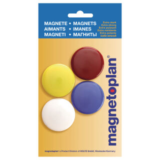magnetoplan Signalmagnet farbig sortiert, Ø 40 mm, 4 Stk.