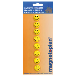 magnetoplan Smiley Magnete, Ø 20 mm, 8 Stück