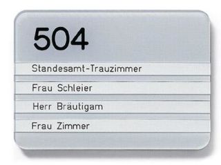 UNITEX B Türschild mit runden Ecken und individueller Beschriftung, 155 x 110 mm, 3 Nuten RAL 5010 - enzianblau